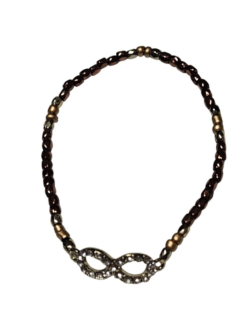 Infinity Bracelet Rhinestone Accent Beaded Classic Minimalist Fashion Jewelry